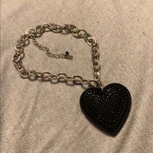Black crystal Tarina Tarantino heart necklace